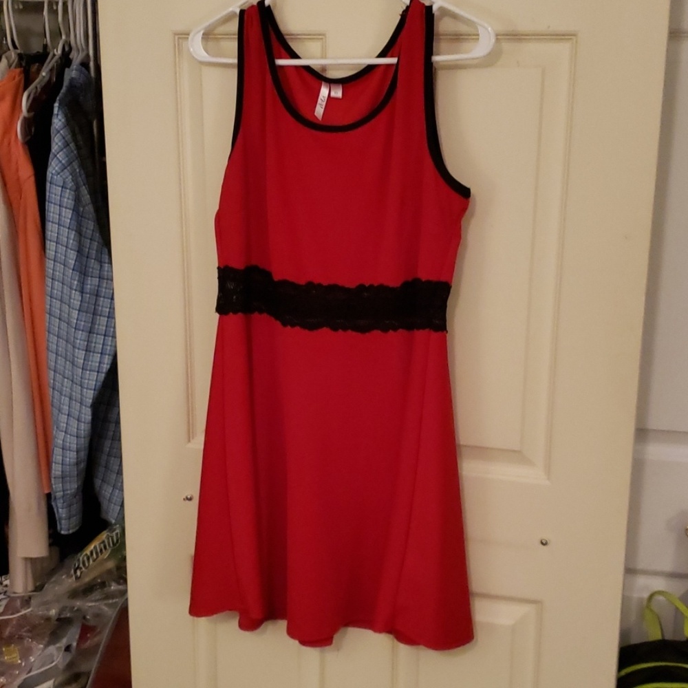 Forever21 Red Dress with Black Lace